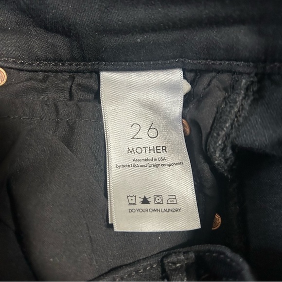 Mother The Insider Crop Step Fray Jeans in Not Guilty Black sz 26 - Picture 7 of 7